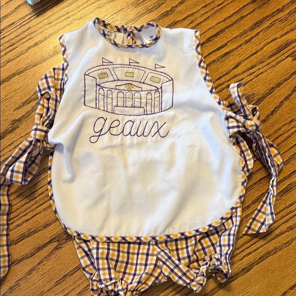 LSU Plaid Matching Set